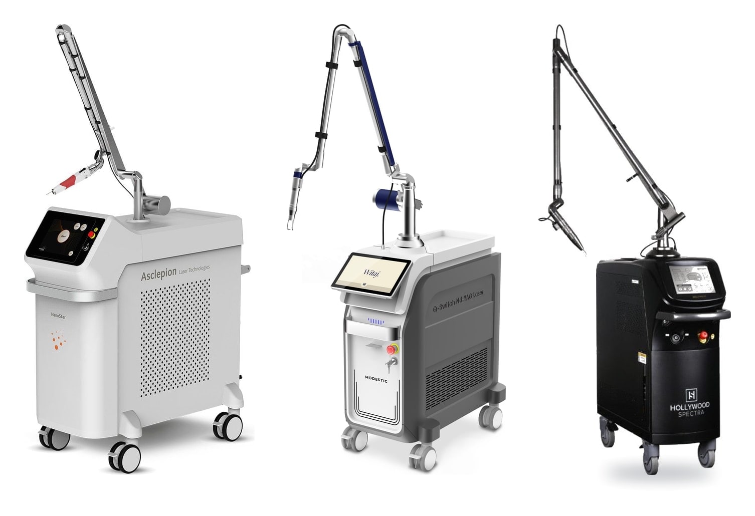 Modestic Edge, Hollywood Spectra i Asclepion NanoStar Y obok siebie