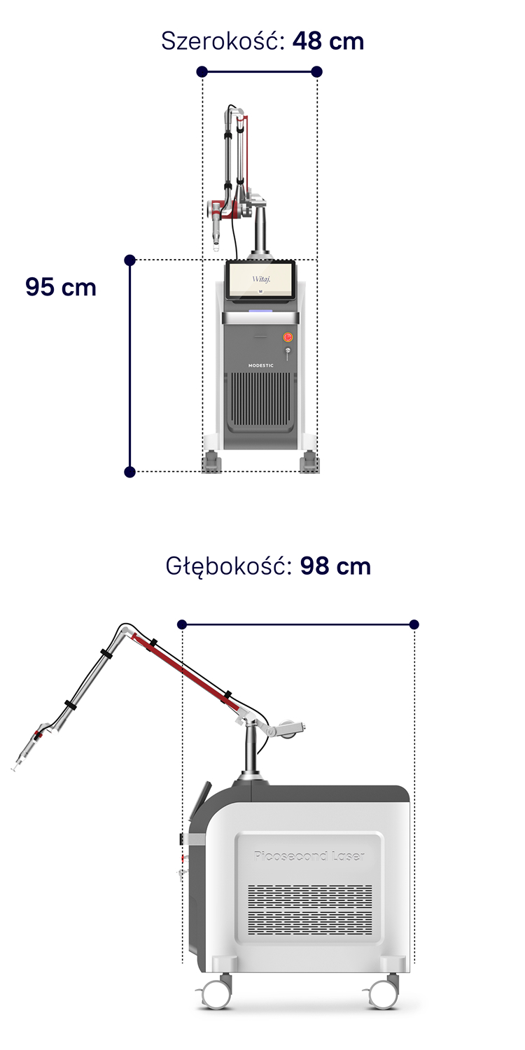 Laser pikosekundowy Do usuwania tatuażu i makijażu permanentnego Modestic Pico