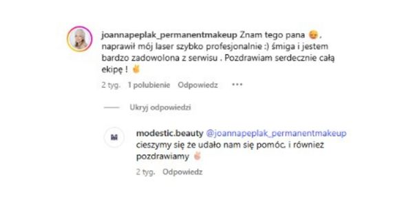 Serwis laserów kosmetycznych modestic opinie