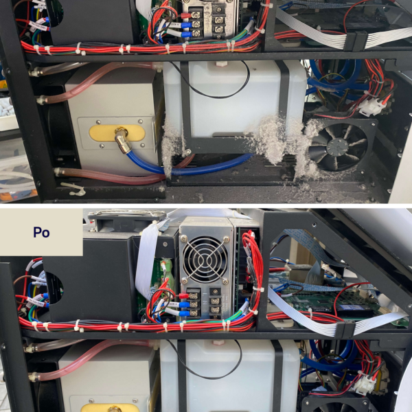 Czyszczenie i wymiana filtrów podczas przeglądu technicznego lasera kosmetycznego – efekty przed i po serwisie laserów kosmetycznych Modestic