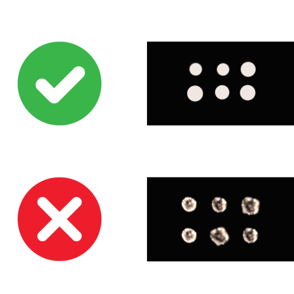 Źle skalibrowana plamka lasera do usuwania makijażu permanentnego